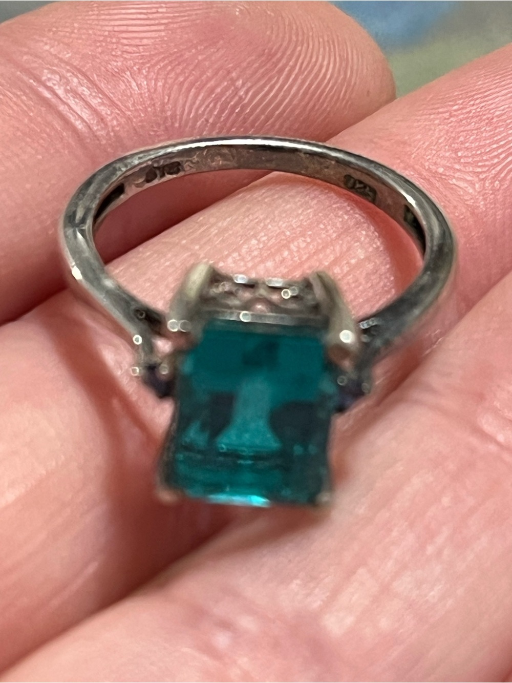 Chuck Clemency STS Sterling Silver 925 Tourmaline Amethyst Ring - Size 5.75 - Picture 8 of 9
